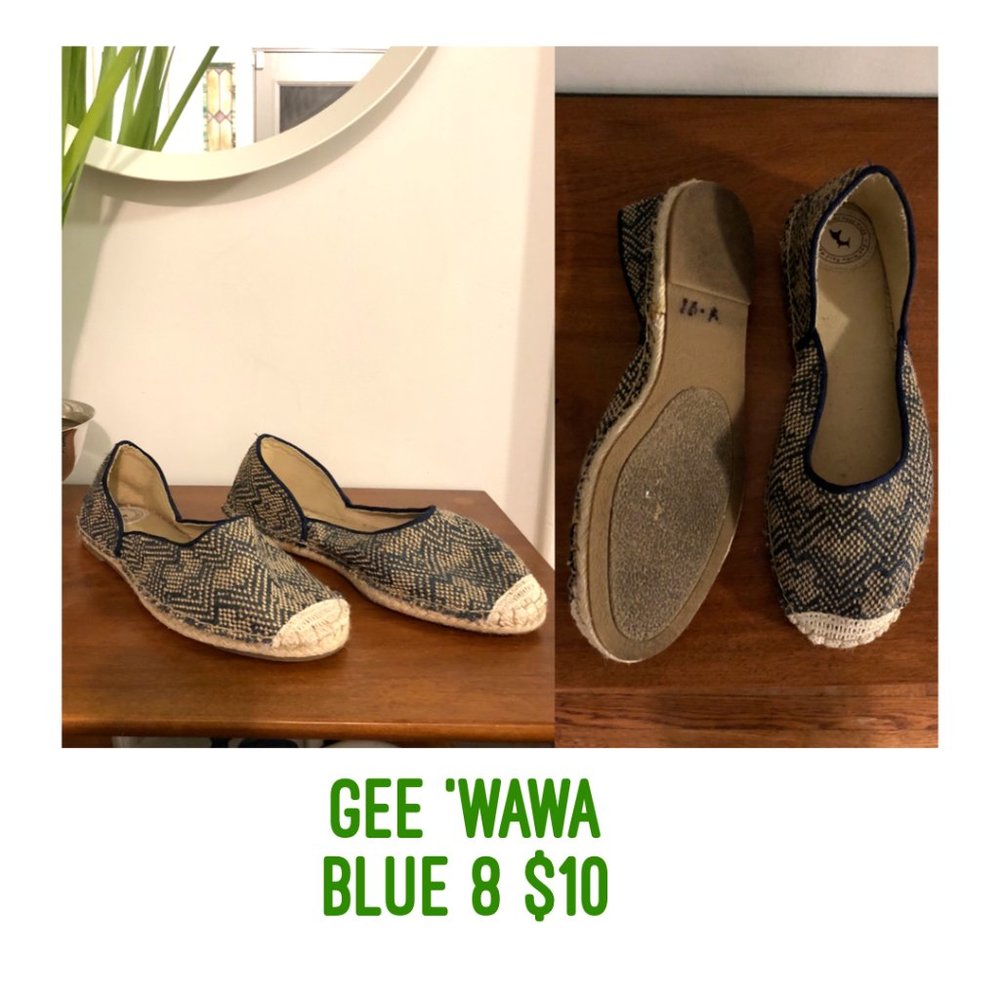 Anthropologie Blue Summer Espadrille Flat, Size 8